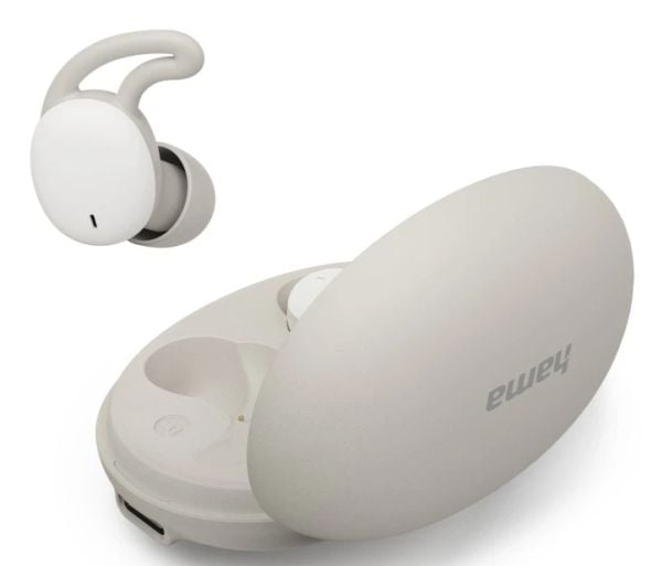 Hama Spirit Calm, True Wireless Stereo (TWS), 20 - 20000 Hz, Samtaler/musikk, 40 g, Hodesett, Beige, Hvit
