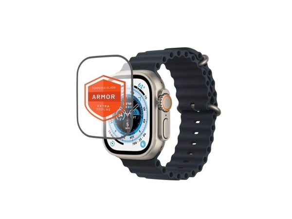 FIXED Armor - Skjermbeskyttelse for smart armbåndsur - 2.5D - glass - rammefarge svart - for Apple Watch (49 mm)
