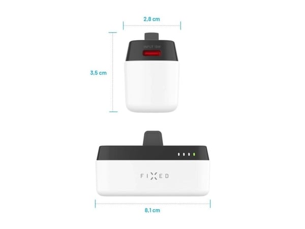 FIXED Zen 5 - Strømbank - plug-in - 5000 mAh - 18.5 Wh - 20 watt - 3 A - PD 3.0 (USB-C) - hvit