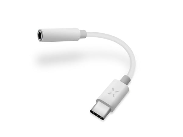 FIXED - USB-C til hodetelefons-jakkadapter - USB-C hann til minijakk hunn - hvit