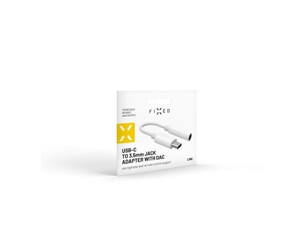FIXED - USB-C til hodetelefons-jakkadapter - USB-C hann til minijakk hunn - hvit