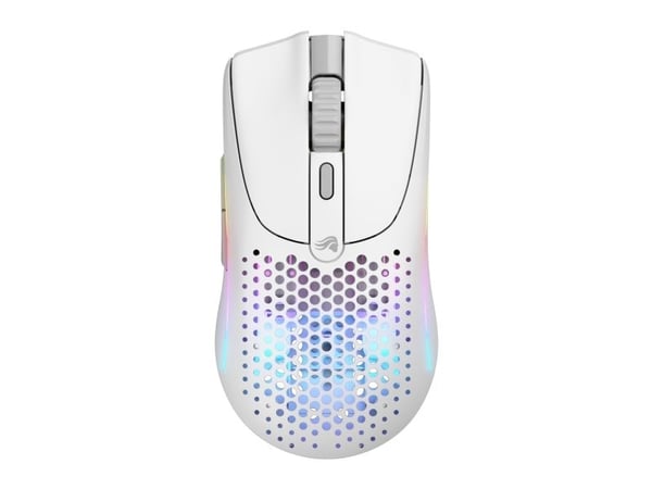 Glorious Gaming Model O 2 Mini Wireless, Høyre hendt, Optisk, RF trådløs + Bluetooth, 26000 DPI, Hvit
