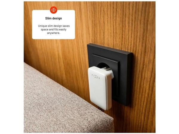 FIXED Slim - Strömadapter - GaN - 30 Watt - 3 A - PD 3.0 (24 pin USB-C) - vit
