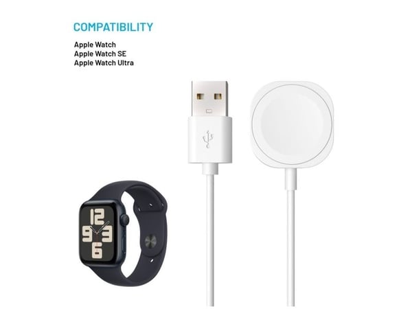FIXED - Laddningskabel för smart klocka - USB hane - 1 m - vit