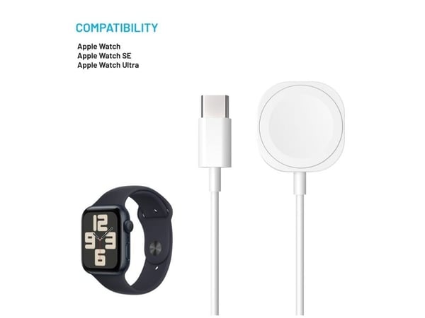 FIXED - Opladningskabel til smartklokke - 24 pin USB-C han - 1 m - hvit