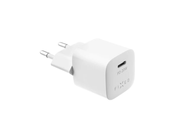 FIXED - Strømadapter - travel - 20 watt - PD 3.0 (USB-C) - på kabel: Lightning - hvit