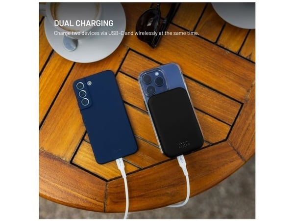 FIXED MagZen - 2. generasjon - trådløs nødlader - Li-pol - 10000 mAh - 38 Wh - 20 watt - 3 A - PD 3.0 (USB-C) - svart