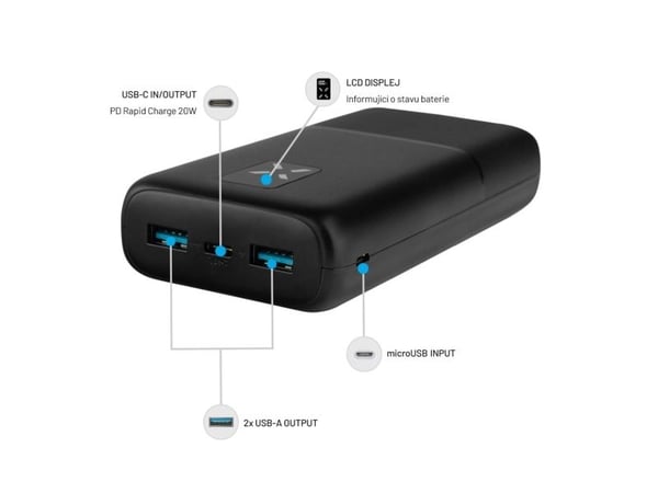 FIXED FIXZEN-20-BK, 20000 mAh, Litium Polymer (LiPo), Svart