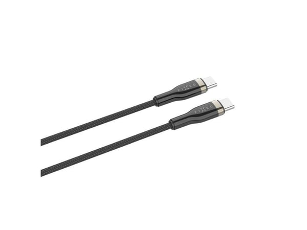FIXED - USB-kabel - USB-C (hane) till USB-C (hane) - USB 2.0 - 2 m - USB-strömförsörjning (100W), braided - svart