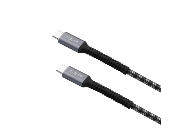 FIXED Armor - USB-kabel - 24 pin USB-C (hann) til 24 pin USB-C (hann) - USB 2.0 - 2 m - USB Power Delivery (240 W) - romgrå