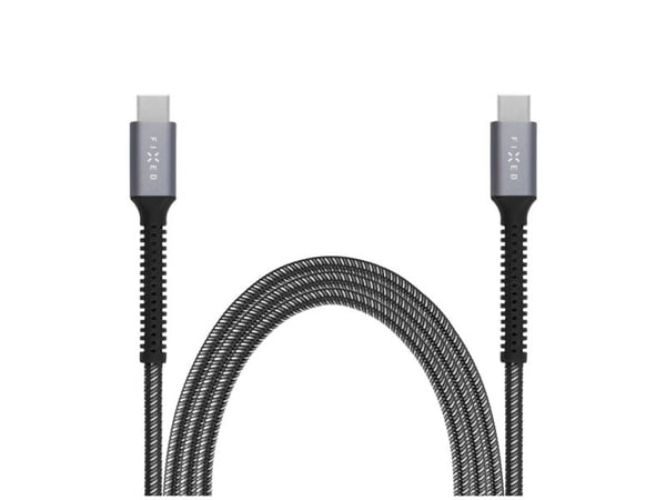 FIXED Armor - USB-kabel - 24 pin USB-C (hann) til 24 pin USB-C (hann) - USB 2.0 - 1.2 m - USB Power Delivery (240 W) - romgrå