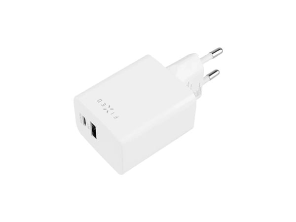 FIXED - Strømadapter - travel - 45 watt - PD 3.0, SFC - 2 utgangskontakter (24 pin USB-C (45 watt), USB) - hvit