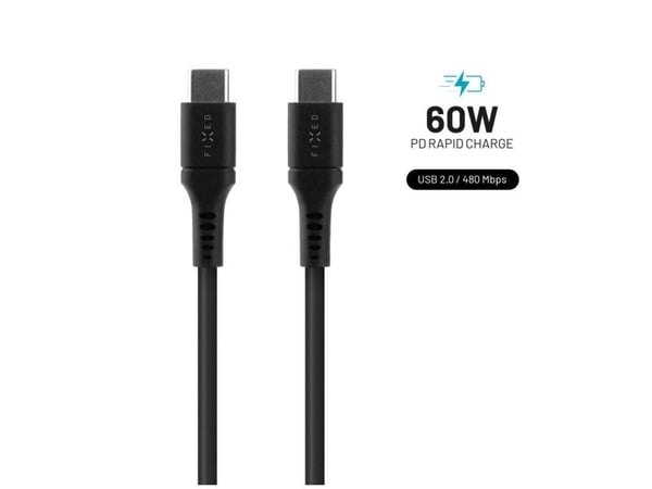 FIXED - USB-kabel - 24 pin USB-C (hann) til 24 pin USB-C (hann) - USB 2.0 - 2 m - USB Power Delivery (60W) - svart