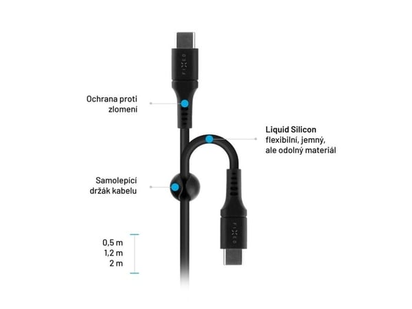 FIXED - USB-kabel - 24 pin USB-C (hann) til 24 pin USB-C (hann) - USB 2.0 - 2 m - USB Power Delivery (60W) - svart