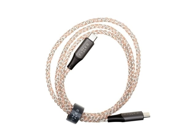 FIXED - USB-kabel - 24 pin USB-C (hann) til 24 pin USB-C (hann) - 1.2 m - USB-C Power Delivery (60W), RGB illumination, glowing - regnbue