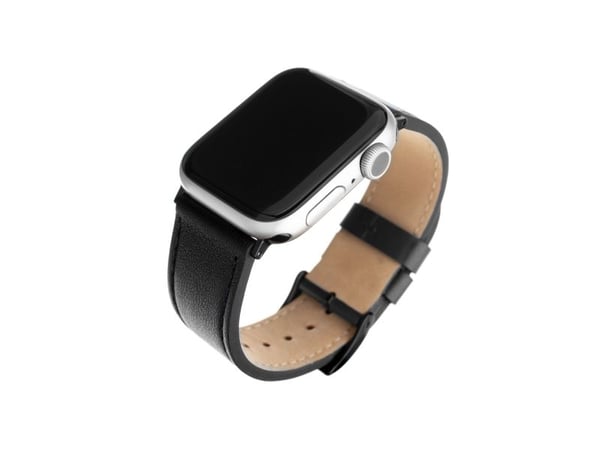 FIXED - Klokkestropp for smart armbåndsur - lær - 165 - 215 mm - svart - for Apple Watch (42 mm, 44 mm, 45 mm, 46 mm, 49 mm)