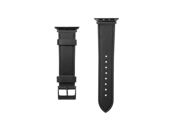 FIXED - Klokkestropp for smart armbåndsur - lær - 165 - 215 mm - svart - for Apple Watch (42 mm, 44 mm, 45 mm, 46 mm, 49 mm)