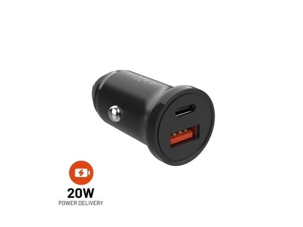 FIXED - Bilstrømadapter - 20 watt - PD 3.0 - 2 utgangskontakter (USB-C, USB) - svart