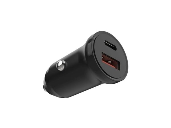FIXED - Bilstrømadapter - 20 watt - PD 3.0 - 2 utgangskontakter (USB-C, USB) - svart