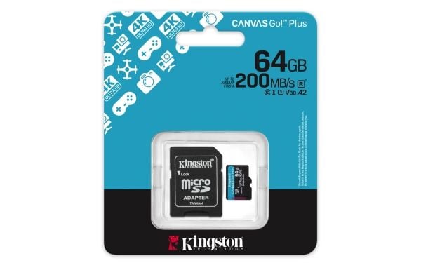 Kingston Technology Canvas Go! Plus, 64 GB, MicroSD, Klasse 10, UHS-I, 200 MB/s, 100 MB/s