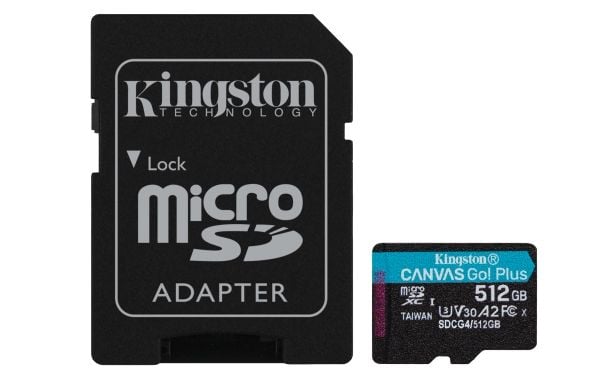 Kingston Technology Canvas Go! Plus, 512 GB, MicroSD, Klasse 10, UHS-I, 200 MB/s, 160 MB/s