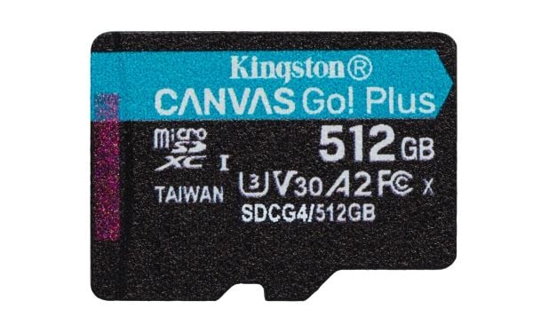 Kingston Technology Canvas Go! Plus, 512 GB, MicroSD, Klasse 10, UHS-I, 200 MB/s, 160 MB/s