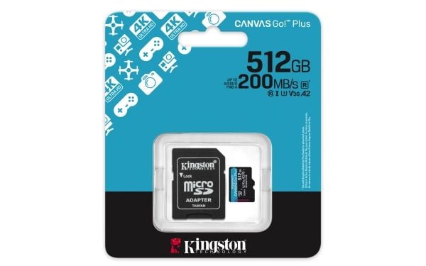 Kingston Technology Canvas Go! Plus, 512 GB, MicroSD, Klasse 10, UHS-I, 200 MB/s, 160 MB/s
