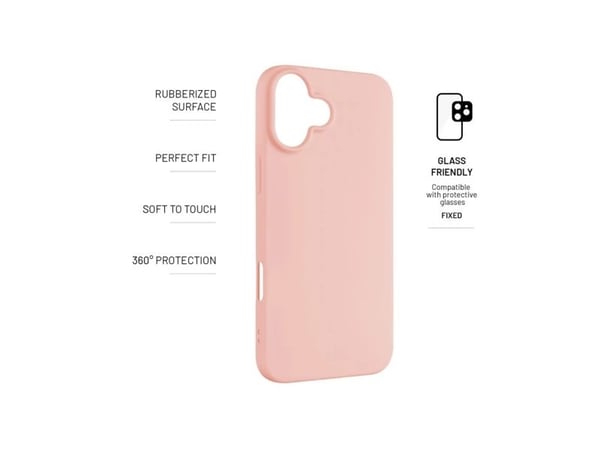 Fixed Story - Baksidedeksel for mobiltelefon - rubberized - bløt gummi - rosa - for Apple iPhone 16 Plus