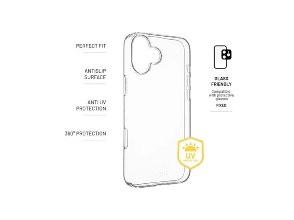 Fixed Story - bakdeksel til mobiltelefon - AntiUV - termoplastisk polyuretan (TPU) - gjennomsiktig - for Apple iPhone 16 Plus