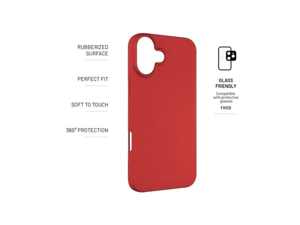 Fixed Story - Baksidedeksel for mobiltelefon - gummiert - rød - for Apple iPhone 16 Plus