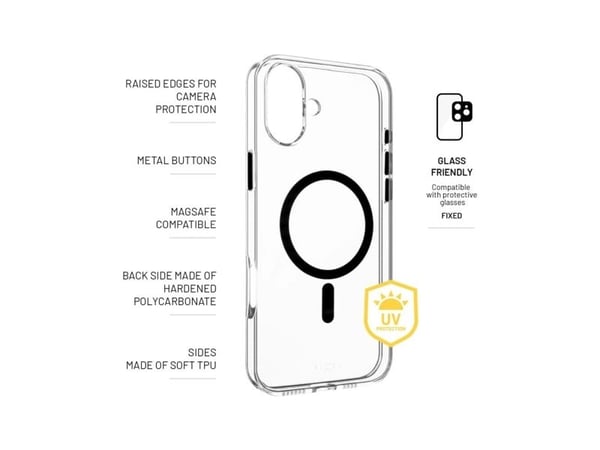 Sak Fixed Fixed | MagPurity | Bakside | Apple | iPhone 16 Plus | TPU | Jada, Black