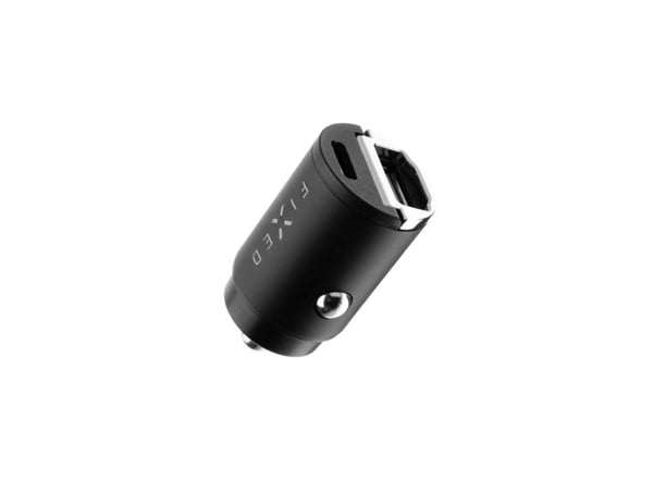 FIXED - Bilstrømadapter - 30 watt - PD 3.0, QC 3.0 - 2 utgangskontakter (USB-C, USB) - svart
