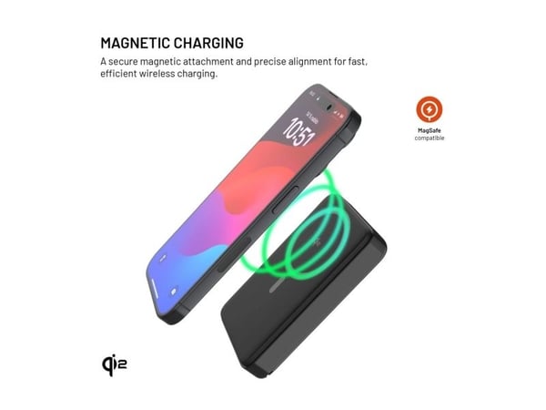 FIXED FIXZENMP-10-BK, 10000 mAh, Lithium Polymer (LiPo), Quick Charge 2.0, Trådløs lading, Svart