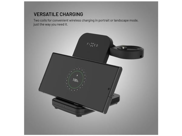 FIXED FIXPOS-GA-BK, Innendørs, USB, Trådløs lading, Svart