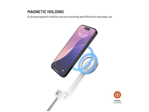 FIXED FIXSN-M-WH Selfie stick Hvid Bluetooth , Integreret stativ