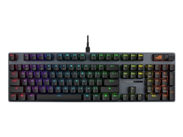 ASUS ROG Strix Scope II X, Full størrelse (100 og), Koblet med ledninger (ikke trådløs), USB, Mekanisk nøkkelbryter, RGB LED, Sort