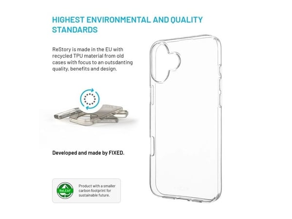 FIXED ReStory, Suojus, Apple, iPhone 16 Plus, 17 cm (6.7"), Läpinäkyvä