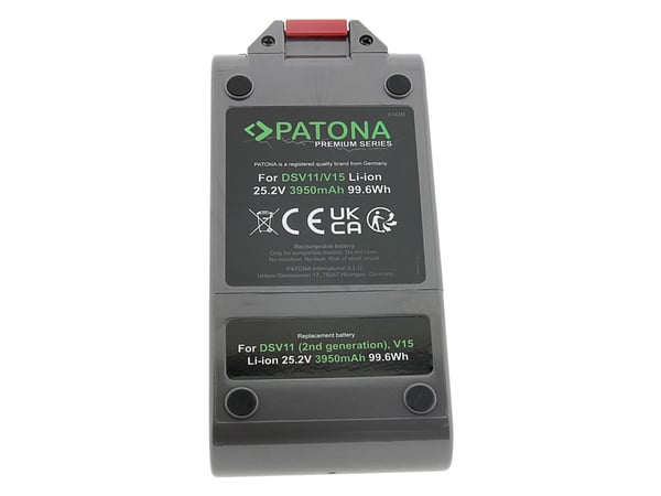 PATONA 6142, Akku, Stick imuri, harmaa, litium-ioni (Li-Ion), 3950 mAh, 25,2 V
