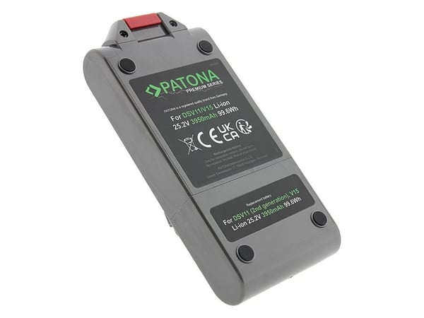 PATONA 6142, Akku, Stick imuri, harmaa, litium-ioni (Li-Ion), 3950 mAh, 25,2 V