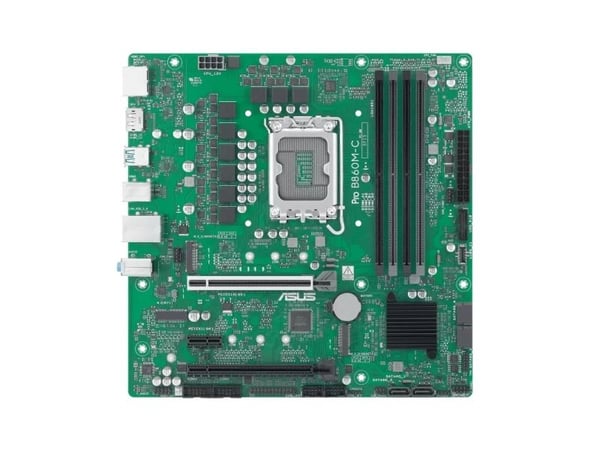 ASUS PRO B860M-C-CSM - Hovedkort - micro ATX - LGA1851-sokkel - B860 Chipset - USB-C 3.2 Gen 1, USB 3.2 Gen 1, USB 3.2 Gen 2 - Gigabit LAN - innbyg...