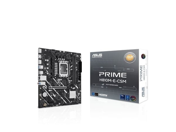 ASUS PRIME H810M-E-CSM - Hovedkort - micro ATX - LGA1851-sokkel - H810 Chipset - USB-C 3.2 Gen 1, USB 3.2 Gen 1 - Gigabit LAN - innbygd grafikk (CP...