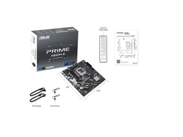 ASUS PRIME H810M-E-CSM - Hovedkort - micro ATX - LGA1851-sokkel - H810 Chipset - USB-C 3.2 Gen 1, USB 3.2 Gen 1 - Gigabit LAN - innbygd grafikk (CP...
