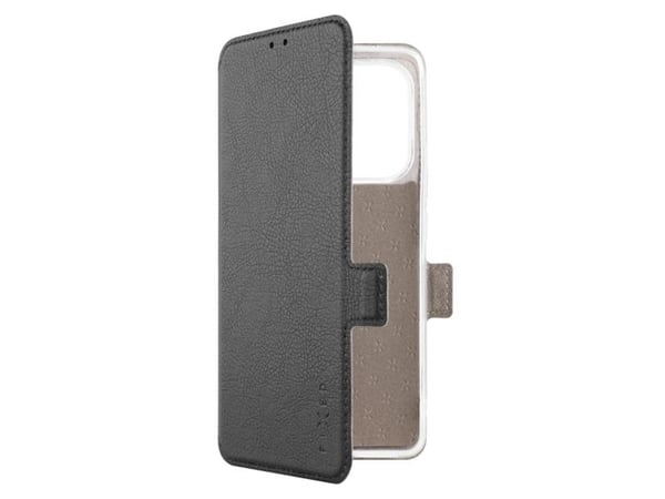 FIXED Topic - Lommebok for mobiltelefon - termoplast-polyuretan (TPU), polyuretanlær - svart - for Xiaomi Redmi Note 14