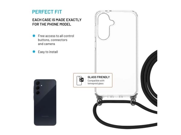 FIXED FIXPUN2-1502-BK, Suojus, Samsung, Galaxy A36 5G/A56 5G, 17 cm (6.7"), Läpinäkyvä, musta