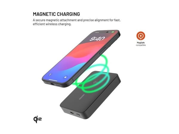 FIXED FIXZENMC-10-BK, 10000 mAh, Litium polymeeri (LiPo), Quick Charge 2.0, Langaton lataaminen, musta