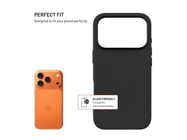 Fixed MagFlow - Baksidedeksel for mobiltelefon - MagSafe-samsvar - væskesilikon - svart - for Apple iPhone 17 Pro