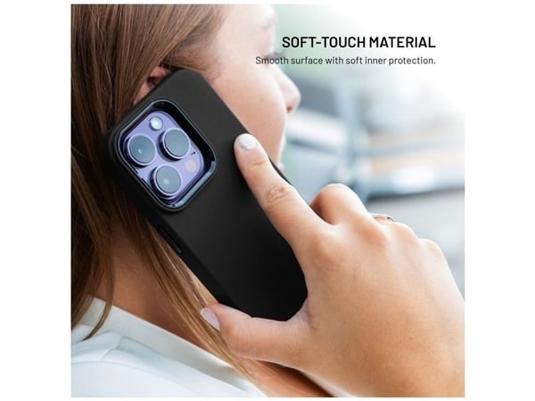 Fixed MagFlow - Baksidedeksel for mobiltelefon - MagSafe-samsvar - væskesilikon - svart - for Apple iPhone 17 Pro