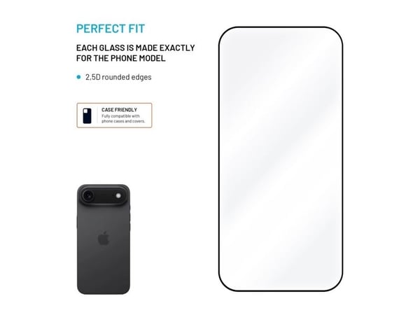 Fast skjermbeskytter | Apple | iPhone Air | Herdet glass | Svart | Fullt deksel 2,5D