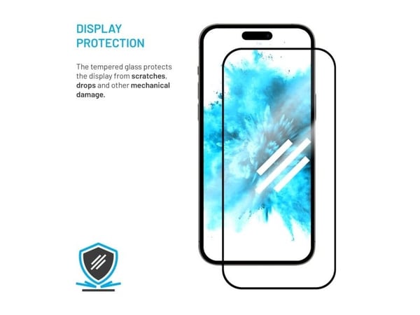 Fast skjermbeskytter | Apple | iPhone Air | Herdet glass | Svart | Fullt deksel 2,5D