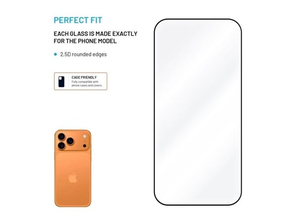 FIXED - Skjermbeskyttelse for mobiltelefon - full cover, with applicator - 2.5D - glass - rammefarge svart - for Apple iPhone 17 Pro Max